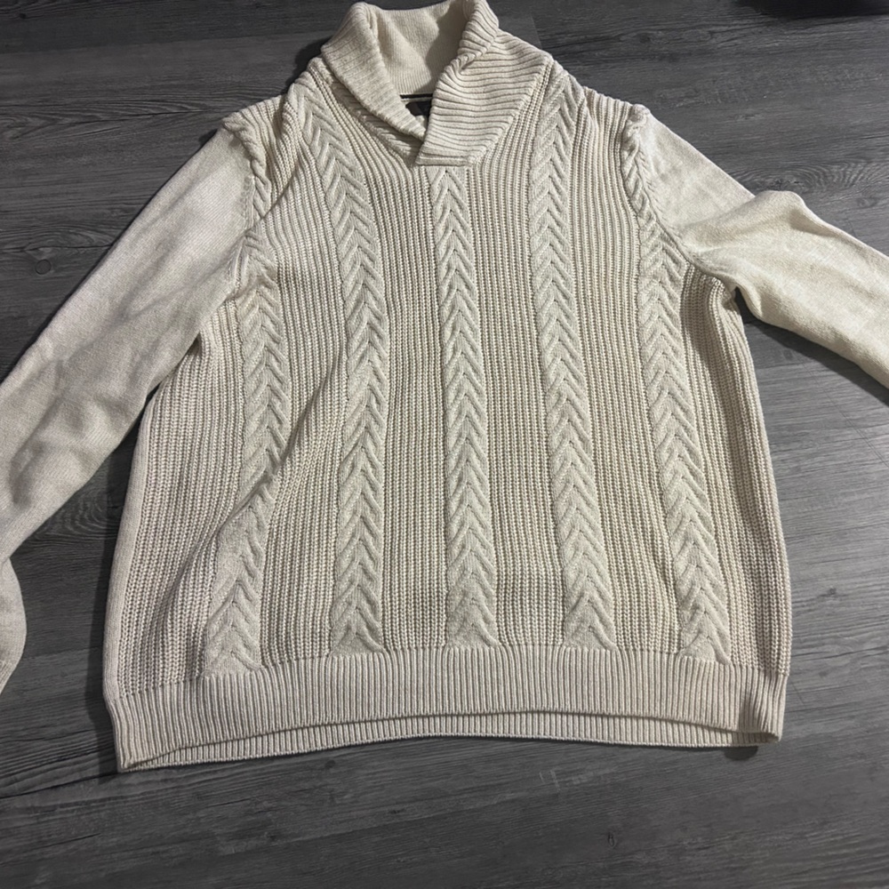 Tasso Elba Ivory Cotton Knit XXL